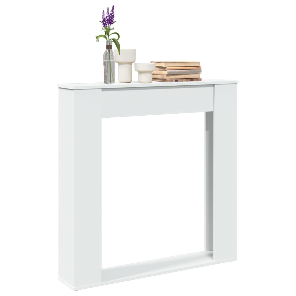 vidaXL Fireplace Surround White 100x20x100 cm Engineered Wood 1