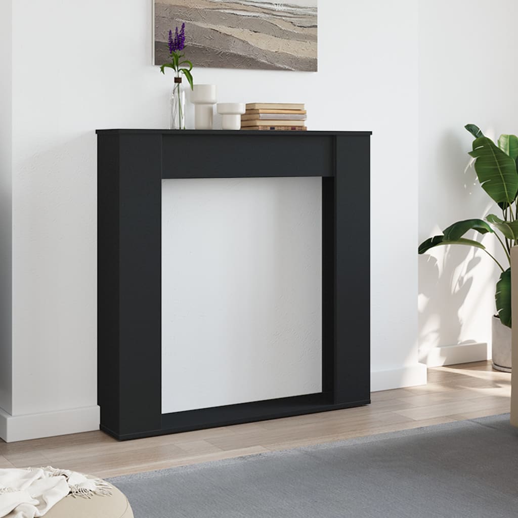 vidaXL Fireplace Surround Black 100x20x100 cm Engineered Wood 3