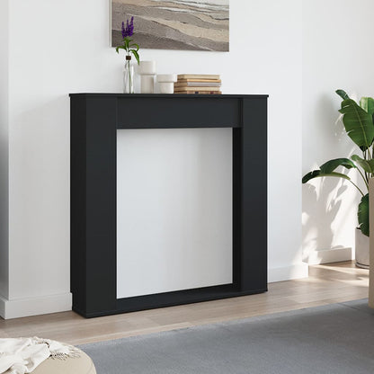 vidaXL Fireplace Surround Black 100x20x100 cm Engineered Wood 3