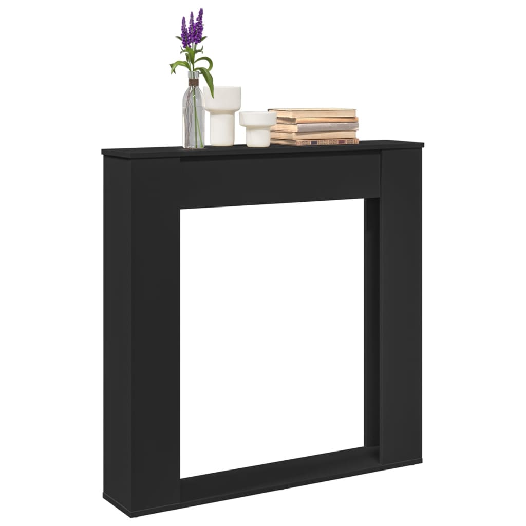 vidaXL Fireplace Surround Black 100x20x100 cm Engineered Wood 1