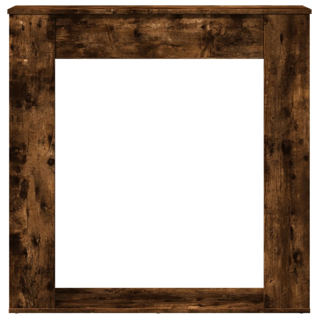 vidaXL Fireplace Surround Smoked Oak 100x20x100 cm Engineered Wood 4