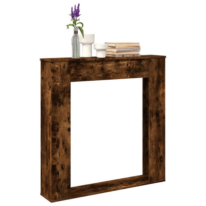 vidaXL Fireplace Surround Smoked Oak 100x20x100 cm Engineered Wood 1