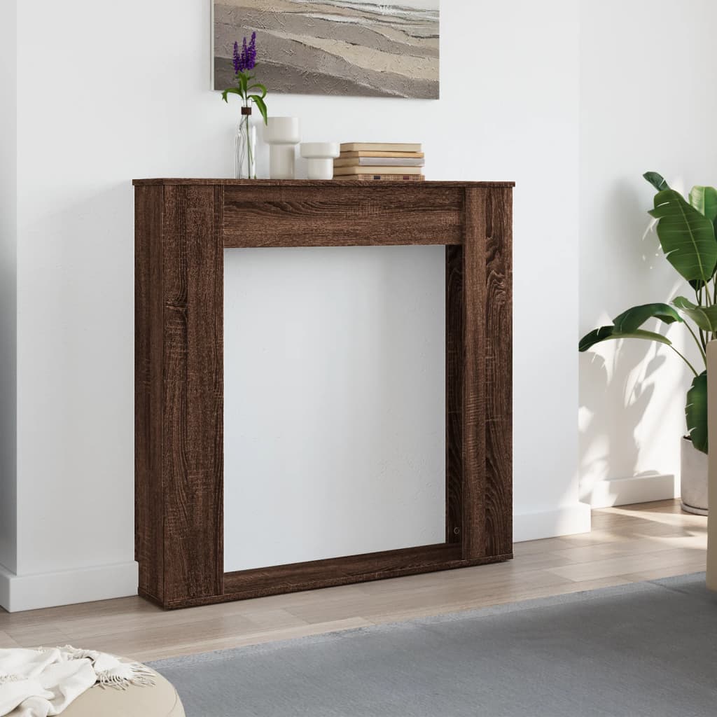 vidaXL Fireplace Surround Brown Oak 100x20x100 cm Engineered Wood 3