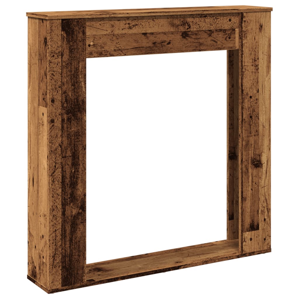 vidaXL Fireplace Surround Old Wood 100x20x100 cm Engineered Wood 2