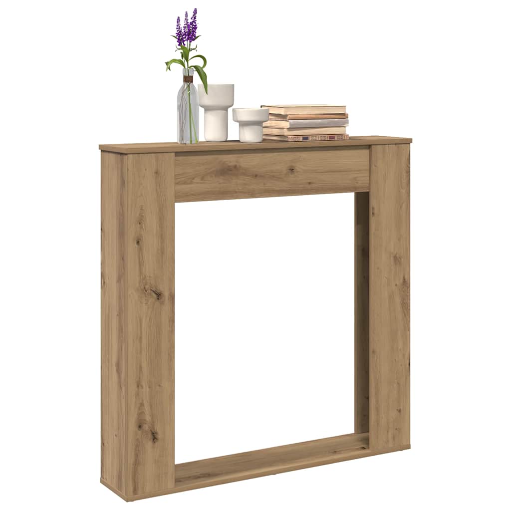 vidaXL Fireplace Surround Artisan Oak 100x20x100 cm Engineered Wood 3