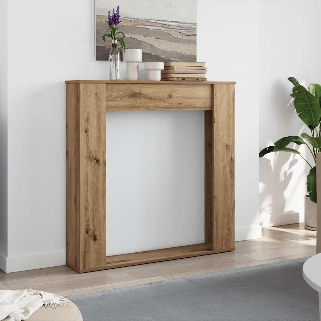 vidaXL Fireplace Surround Artisan Oak 100x20x100 cm Engineered Wood 1
