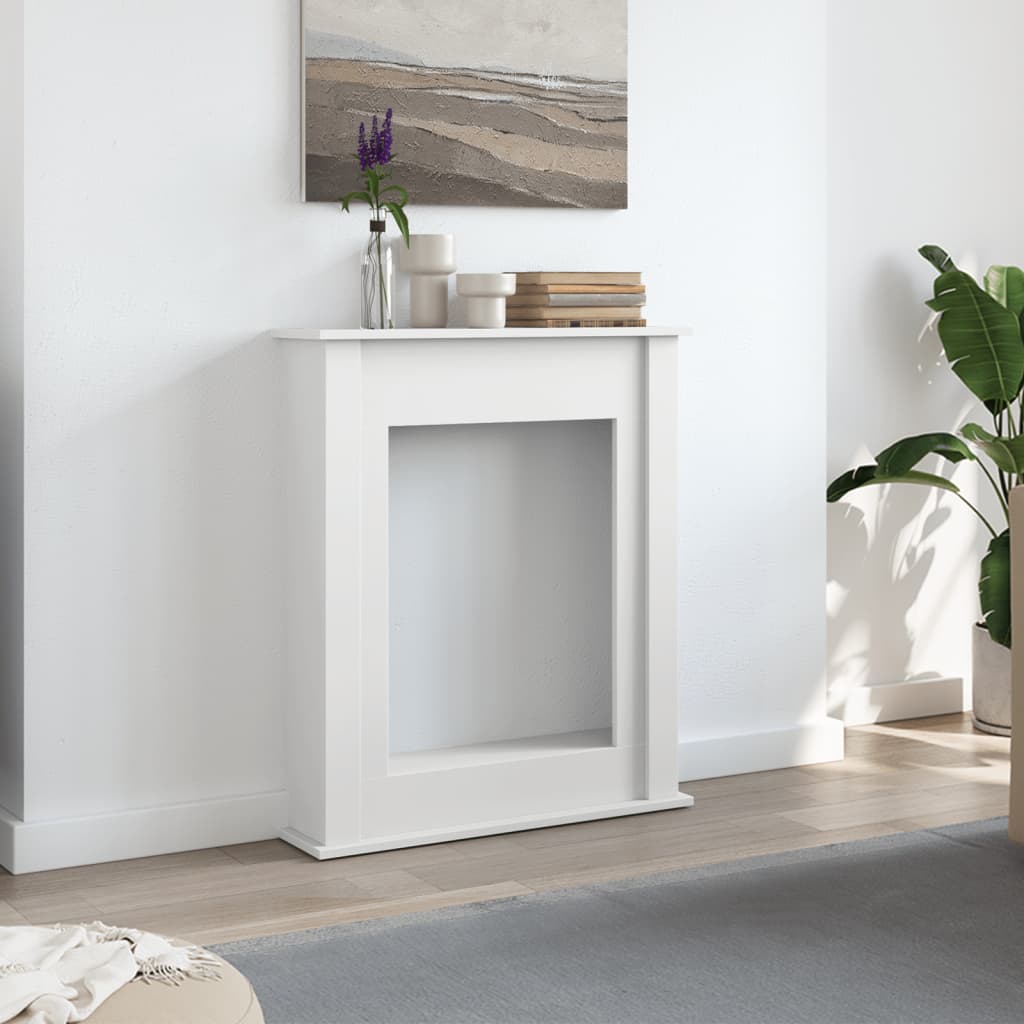 vidaXL Fireplace Surround White 75x20x87.5 cm Engineered Wood 3