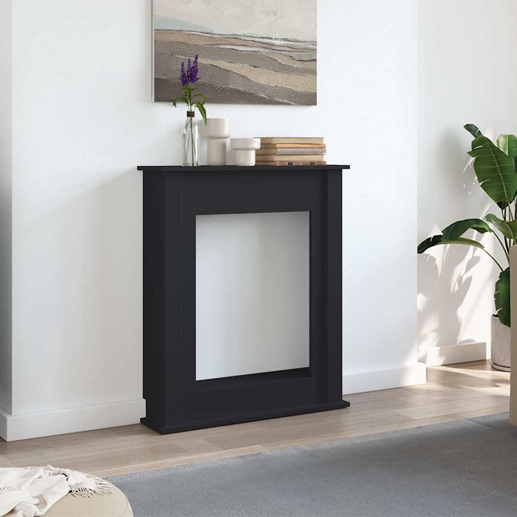 vidaXL Fireplace Surround Black 75x20x87.5 cm Engineered Wood 3