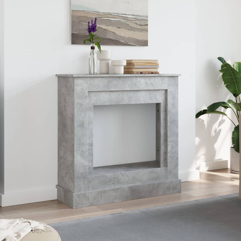 vidaXL Fireplace Surround Concrete Grey 90x30x90 cm Engineered Wood 3