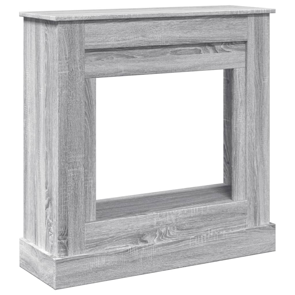 vidaXL Fireplace Surround Grey Sonoma 90x30x90 cm Engineered Wood 2