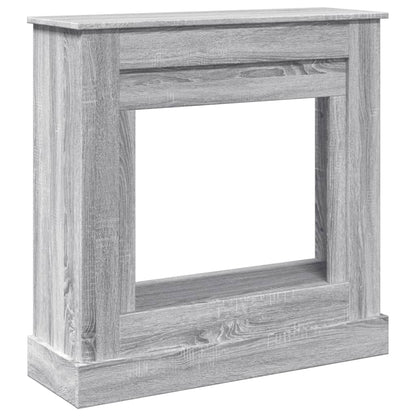 vidaXL Fireplace Surround Grey Sonoma 90x30x90 cm Engineered Wood 2
