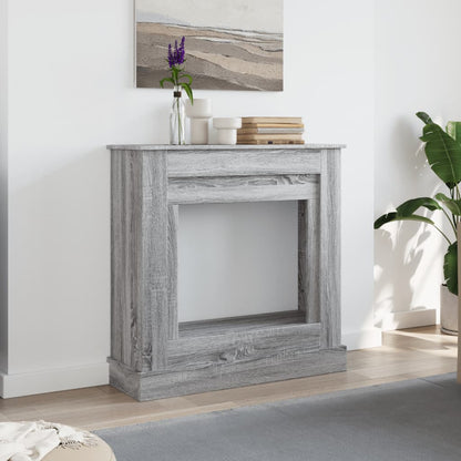 vidaXL Fireplace Surround Grey Sonoma 90x30x90 cm Engineered Wood 3