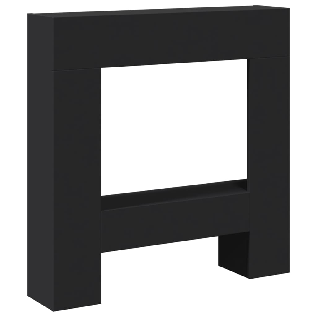 vidaXL Fireplace Surround Black 81x18x82 cm Engineered Wood 2