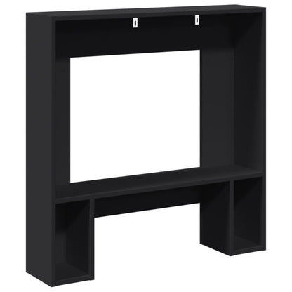 vidaXL Fireplace Surround Black 81x18x82 cm Engineered Wood 6