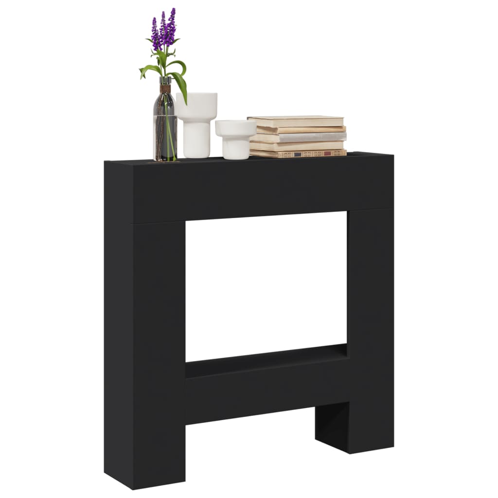 vidaXL Fireplace Surround Black 81x18x82 cm Engineered Wood 1