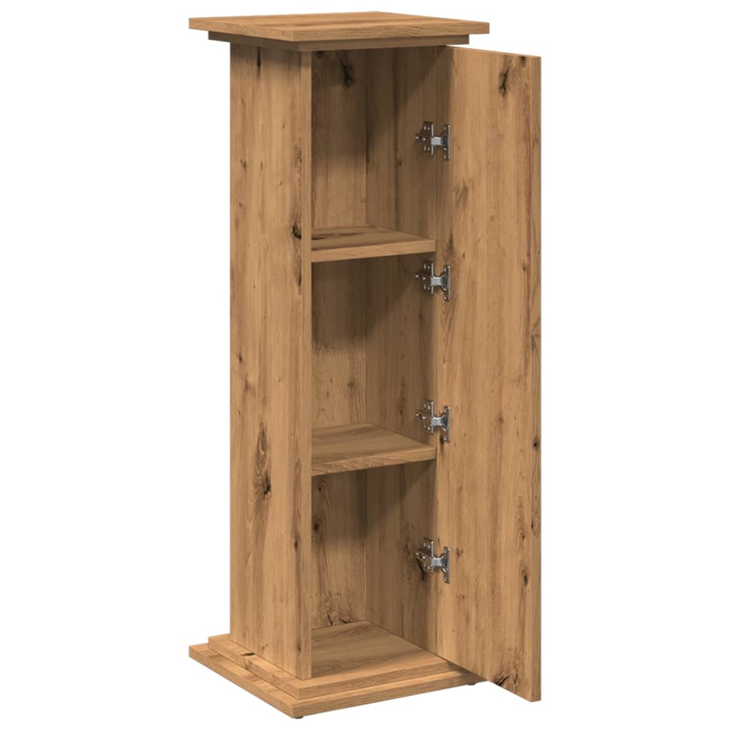 vidaXL Display St& with Storage Artisan Oak 31x30x90 cm 4