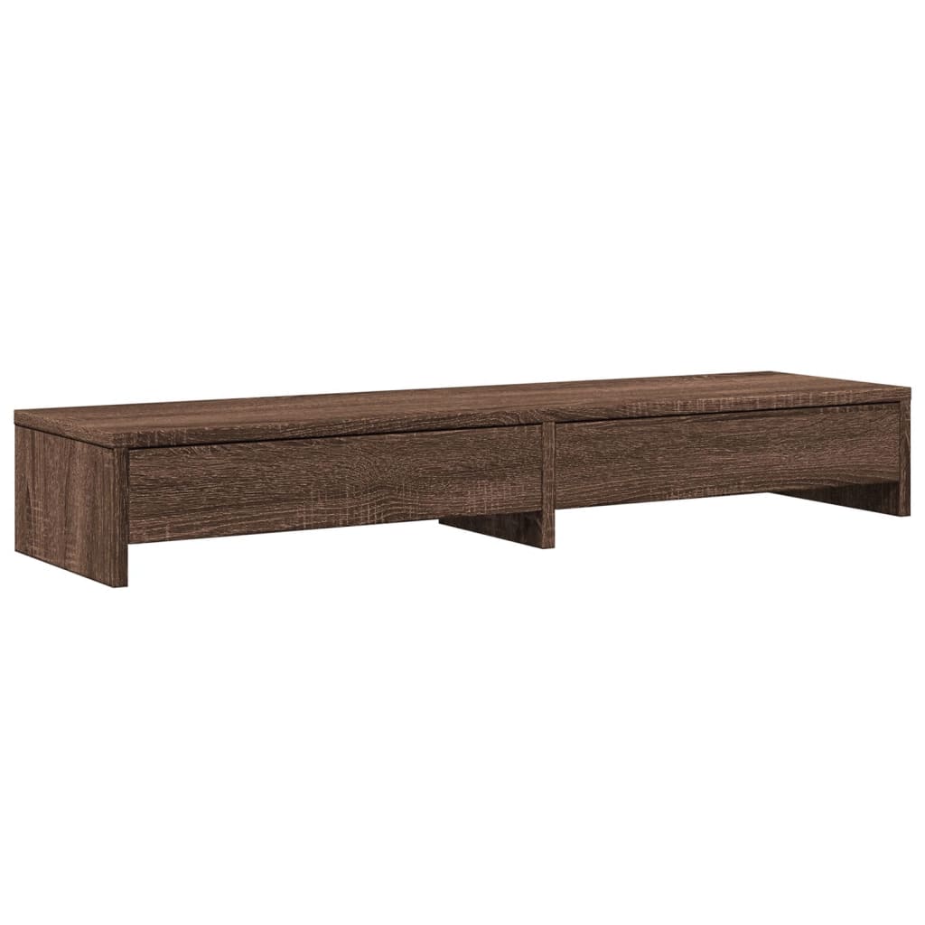 vidaXL Monitor Stand with Drawers Brown Oak 100x27x15 cm Engineered Wood 2