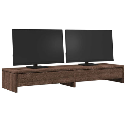 vidaXL Monitor Stand with Drawers Brown Oak 100x27x15 cm Engineered Wood 3