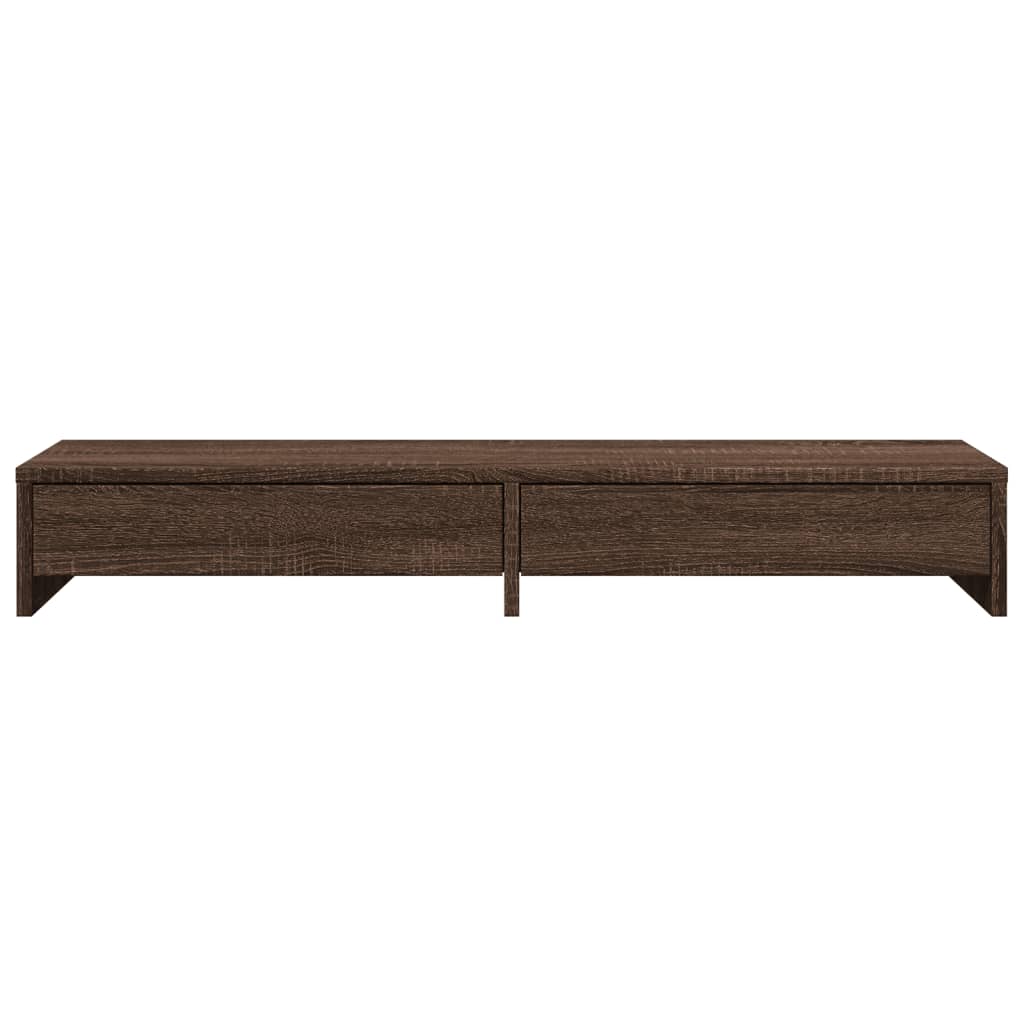 vidaXL Monitor Stand with Drawers Brown Oak 100x27x15 cm Engineered Wood 4