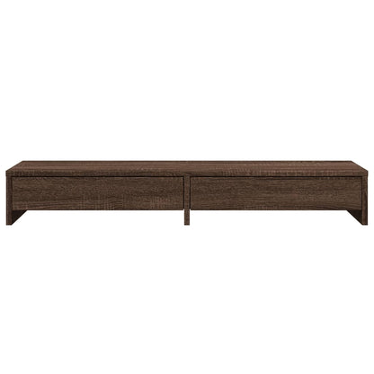 vidaXL Monitor Stand with Drawers Brown Oak 100x27x15 cm Engineered Wood 4