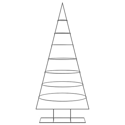 vidaXL Metal Christmas Tree for Decoration Black 210 cm 3
