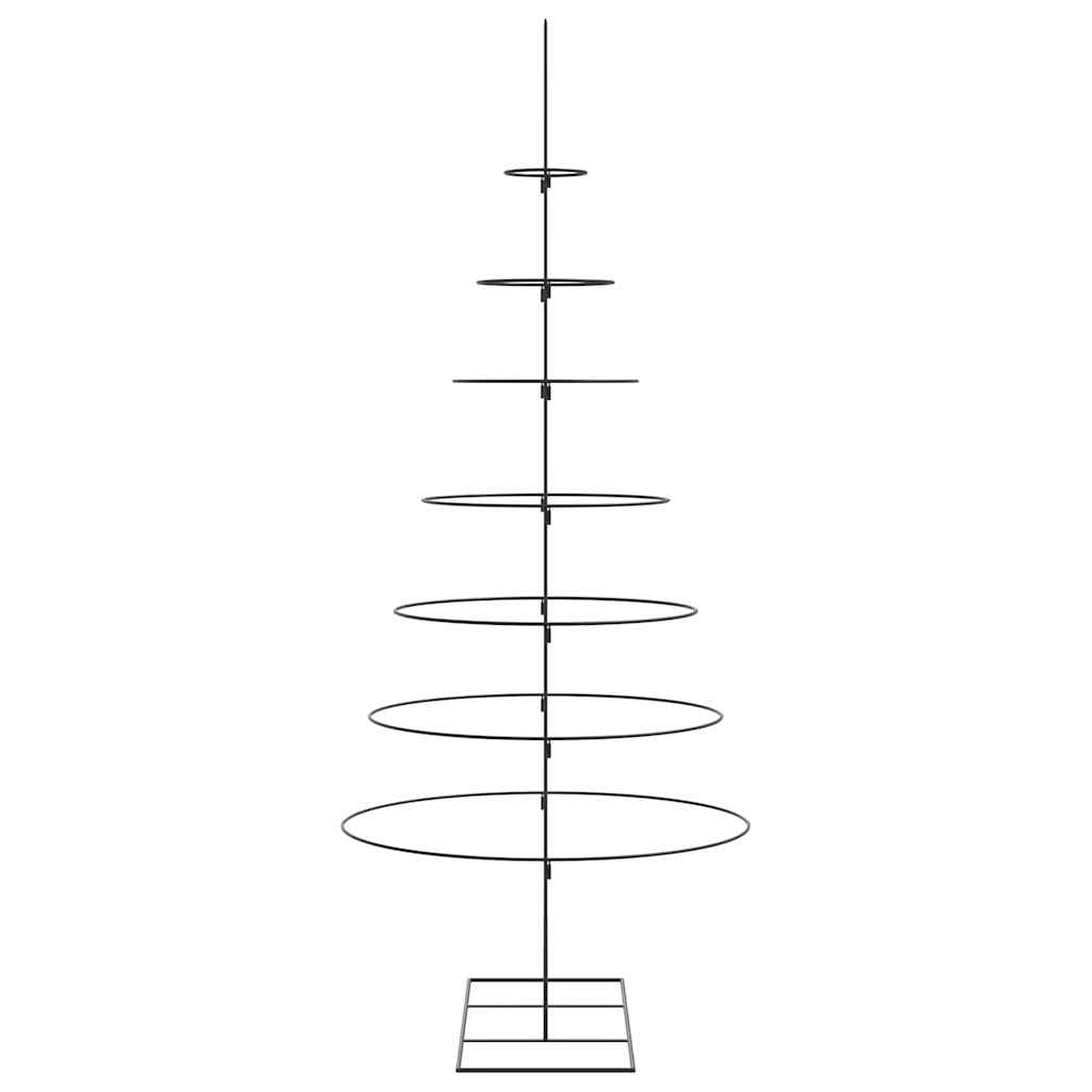 vidaXL Metal Christmas Tree for Decoration Black 210 cm 4