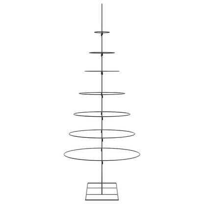 vidaXL Metal Christmas Tree for Decoration Black 210 cm 4
