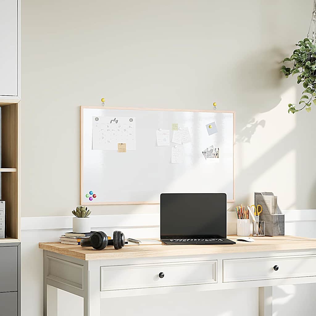 vidaXL Magnetic Whiteboard with Solid Pine Wood Frame 100x55 cm 1