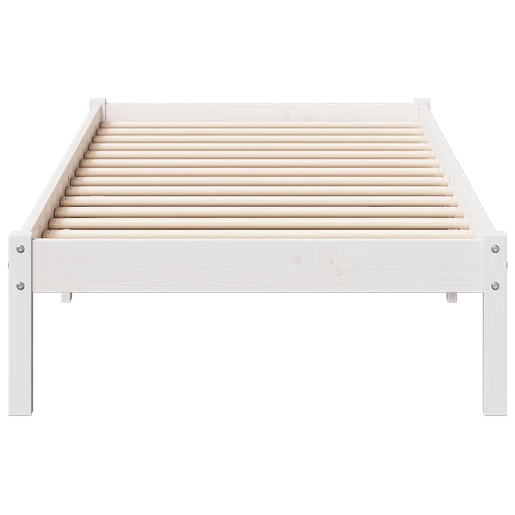 vidaXL Extra Long Bed Frame without Mattress White 80x210 cm Solid Wood Pine 4