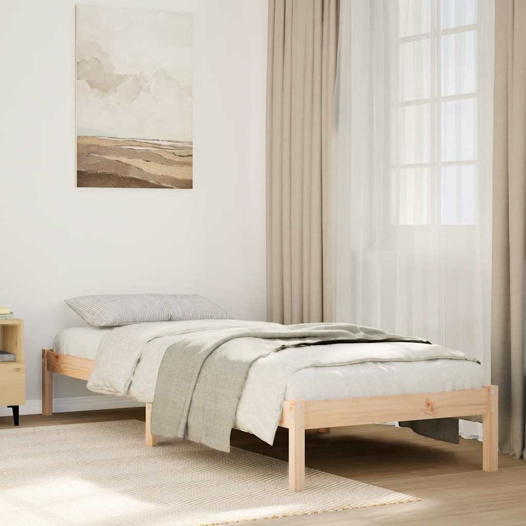 vidaXL Extra Long Bed Frame without Mattress 90x210 cm Solid Wood Pine 1