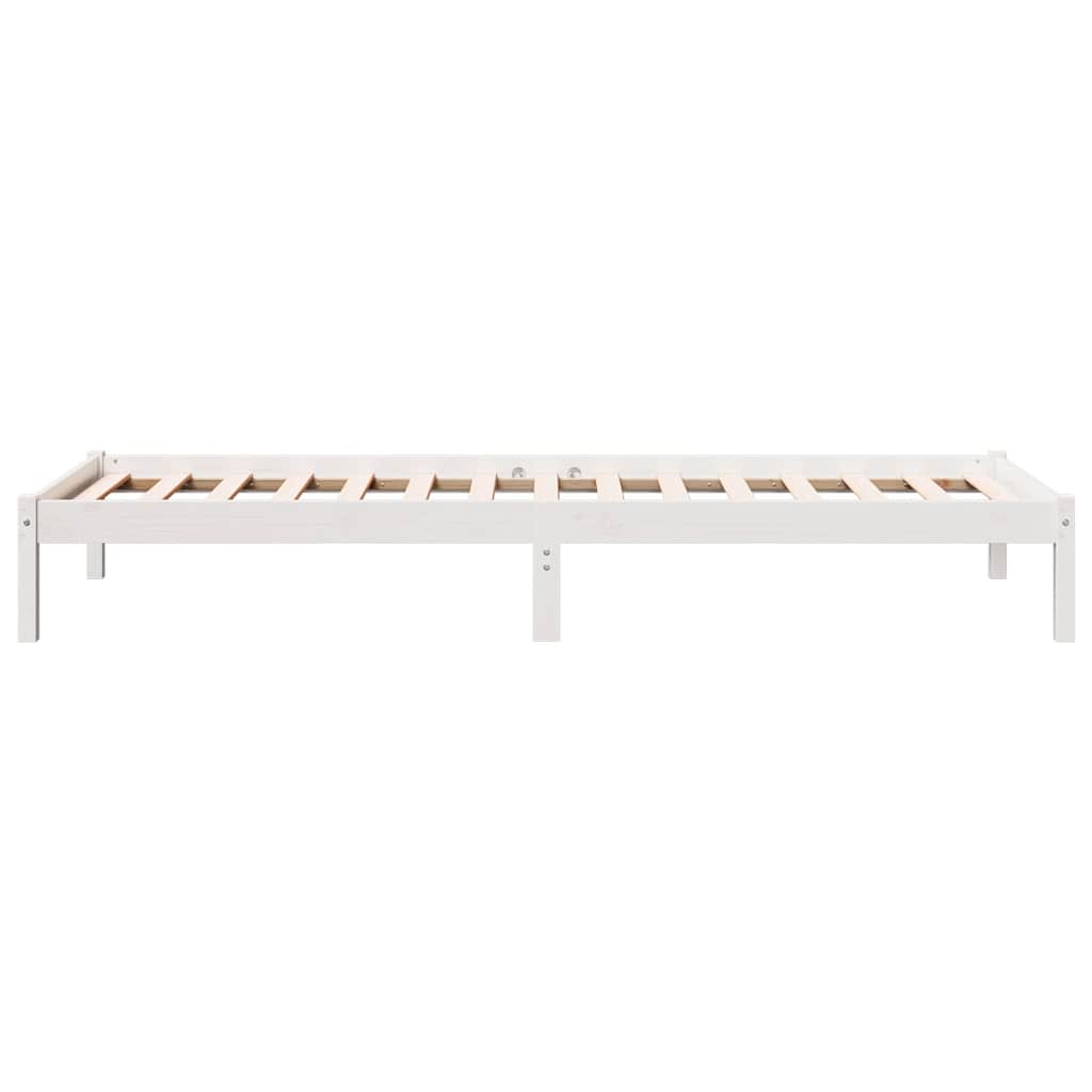 vidaXL Extra Long Bed Frame without Mattress White 90x210 cm Solid Wood Pine 5