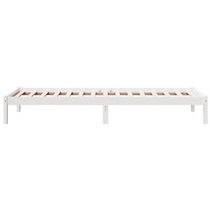 vidaXL Extra Long Bed Frame without Mattress White 90x210 cm Solid Wood Pine 5