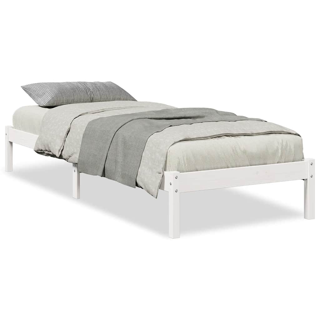 vidaXL Extra Long Bed Frame without Mattress White 80x220 cm Solid Wood Pine 2