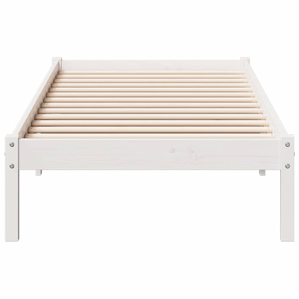 vidaXL Extra Long Bed Frame without Mattress White 80x220 cm Solid Wood Pine 4