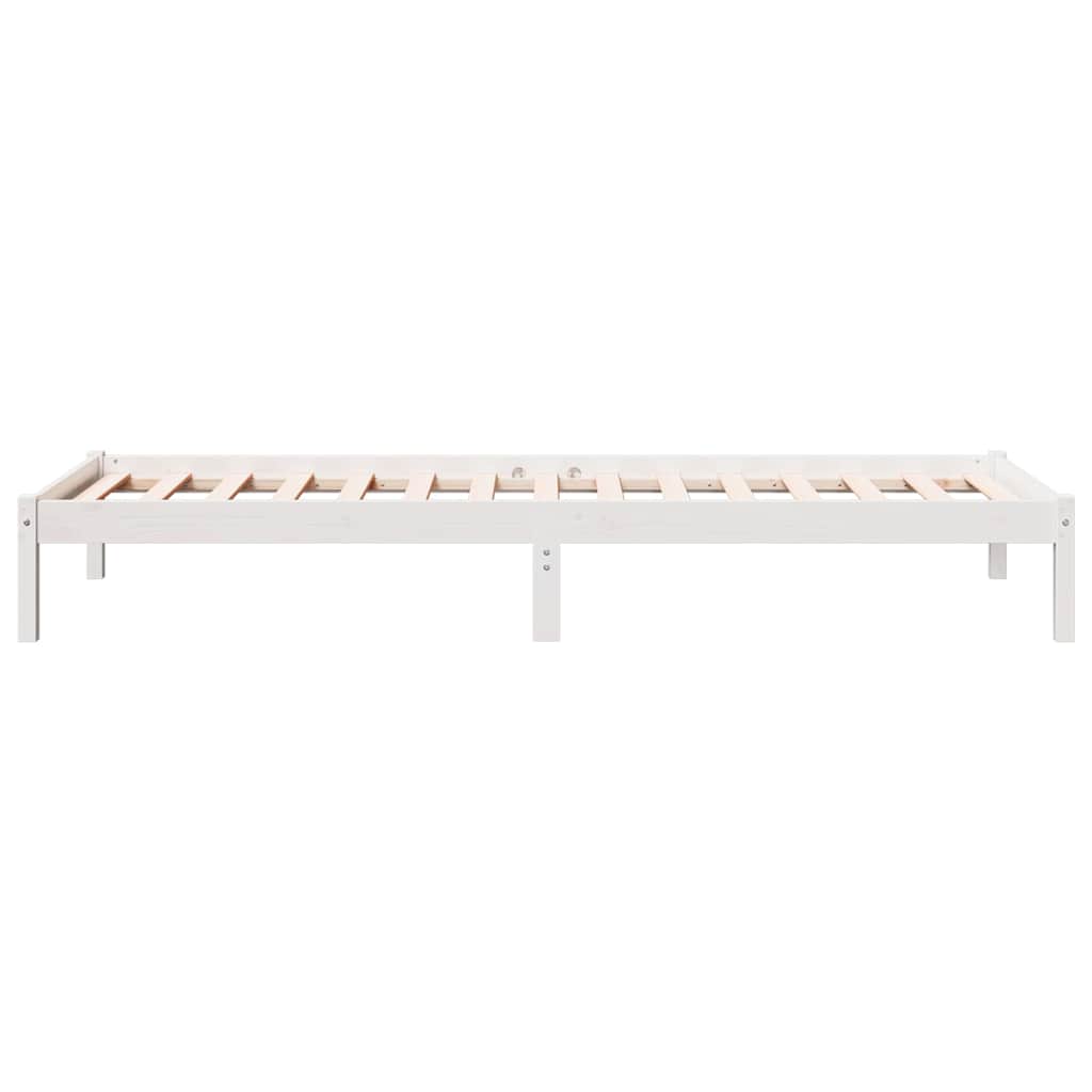 vidaXL Extra Long Bed Frame without Mattress White 80x220 cm Solid Wood Pine 5