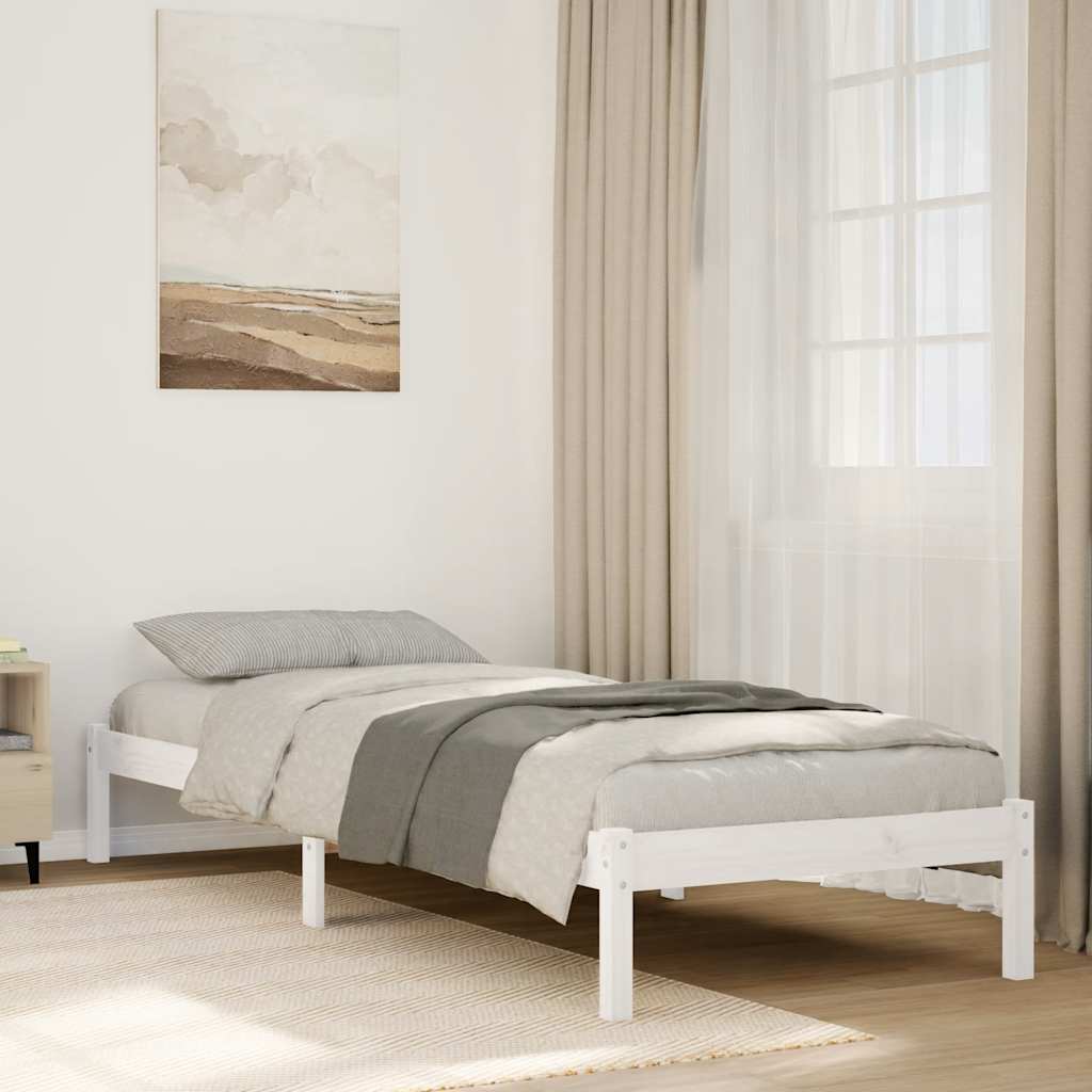 vidaXL Extra Long Bed Frame without Mattress White 80x220 cm Solid Wood Pine 1