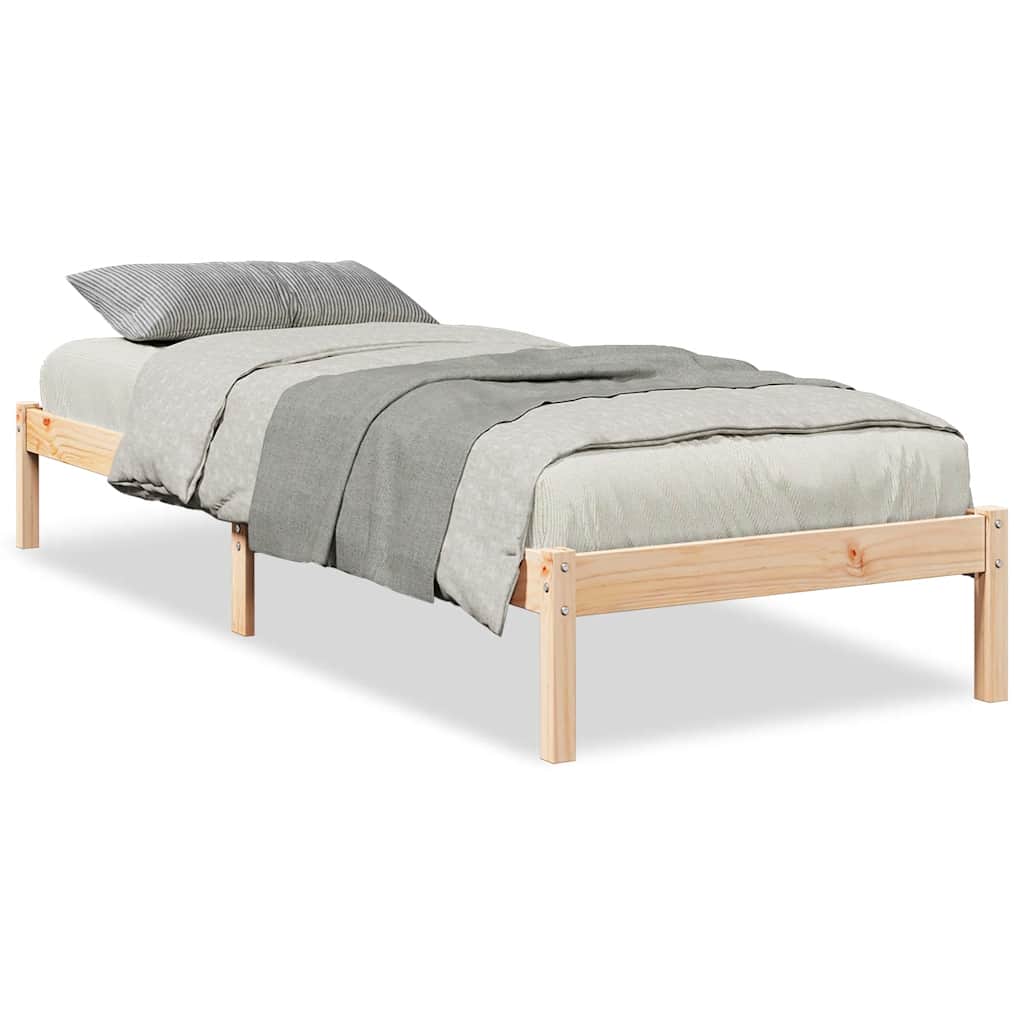 vidaXL Extra Long Bed Frame without Mattress 90x220 cm Solid Wood Pine 2