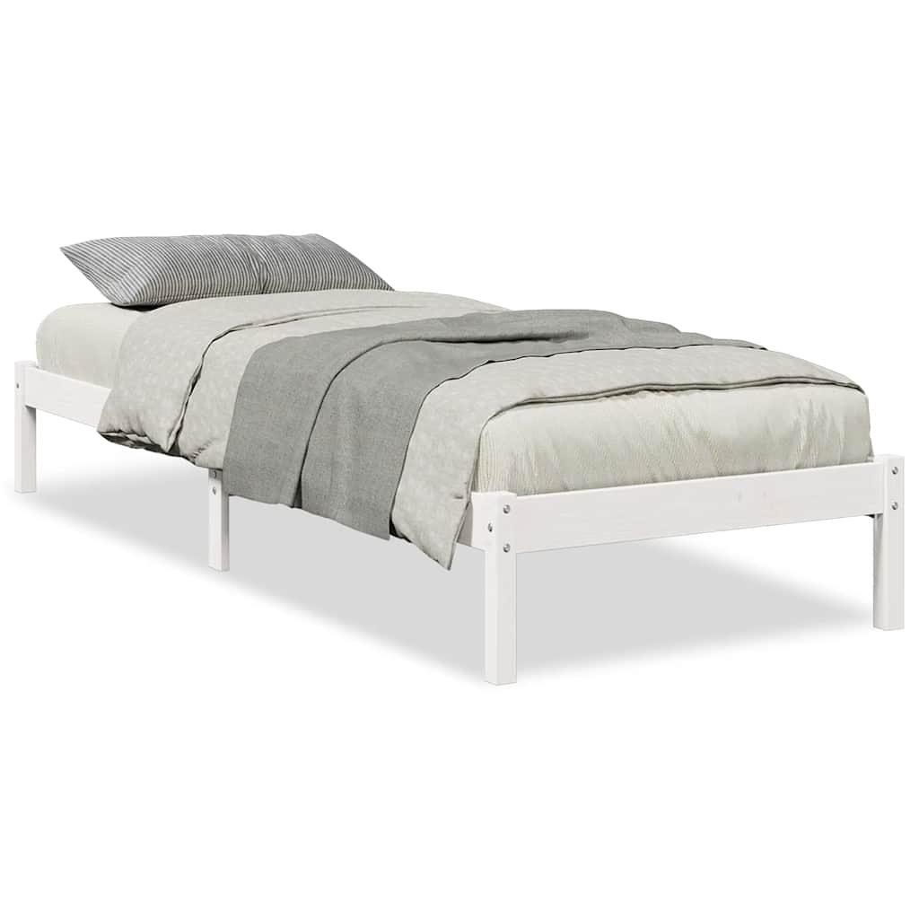 vidaXL Extra Long Bed Frame without Mattress White 90x220 cm Solid Wood Pine 2