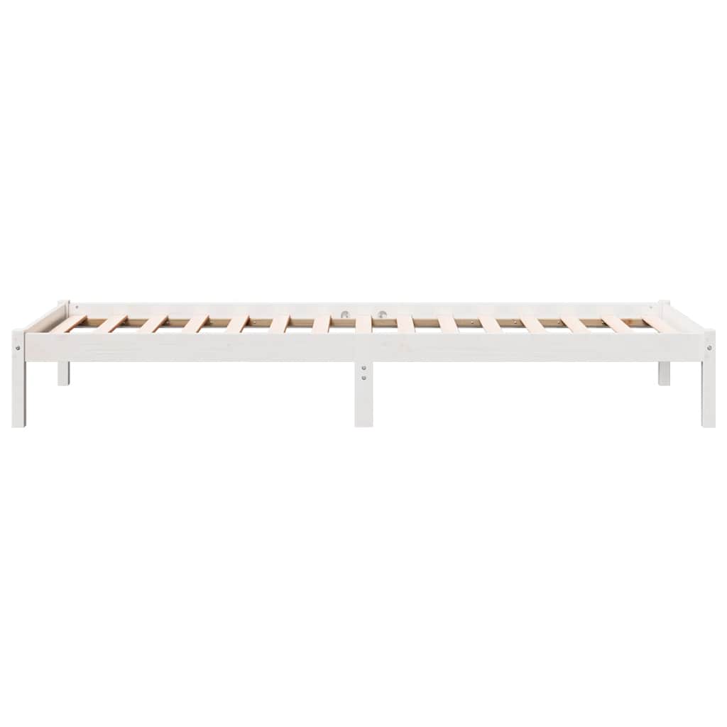 vidaXL Extra Long Bed Frame without Mattress White 90x220 cm Solid Wood Pine 5