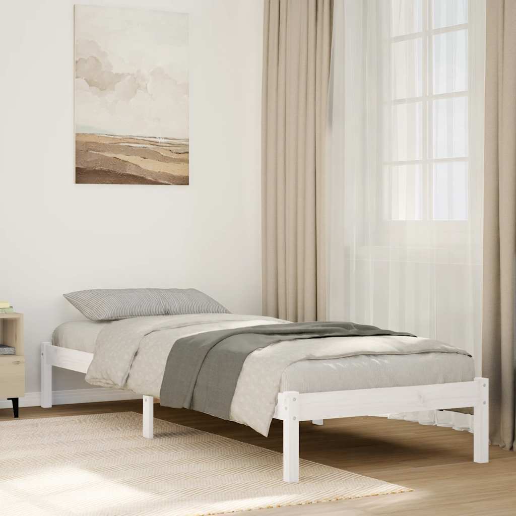 vidaXL Extra Long Bed Frame without Mattress White 90x220 cm Solid Wood Pine 1