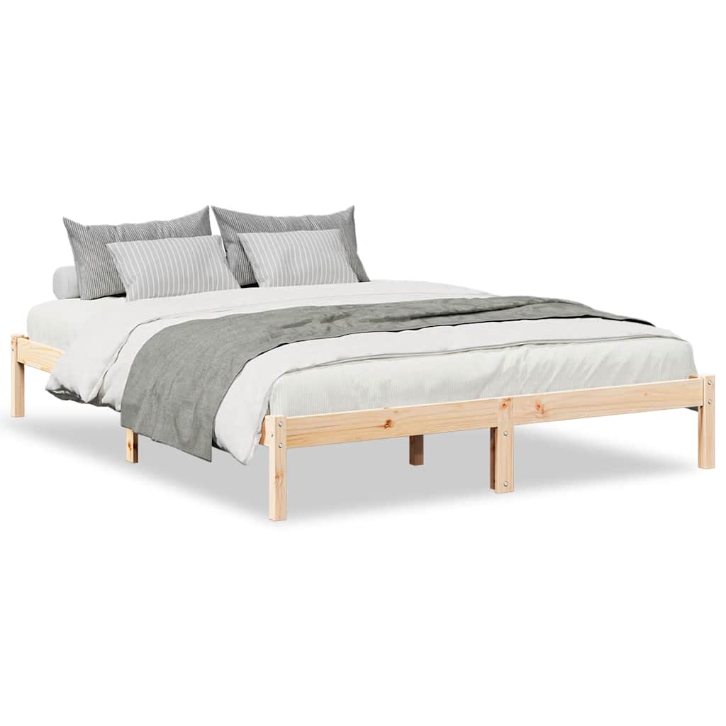 vidaXL Extra Long Bed Frame without Mattress 140x220 cm Solid Wood Pine 2