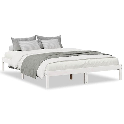 vidaXL Extra Long Bed Frame without Mattress White 140x220 cm Solid Wood Pine 2