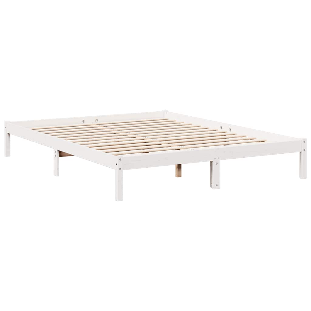 vidaXL Extra Long Bed Frame without Mattress White 140x220 cm Solid Wood Pine 3