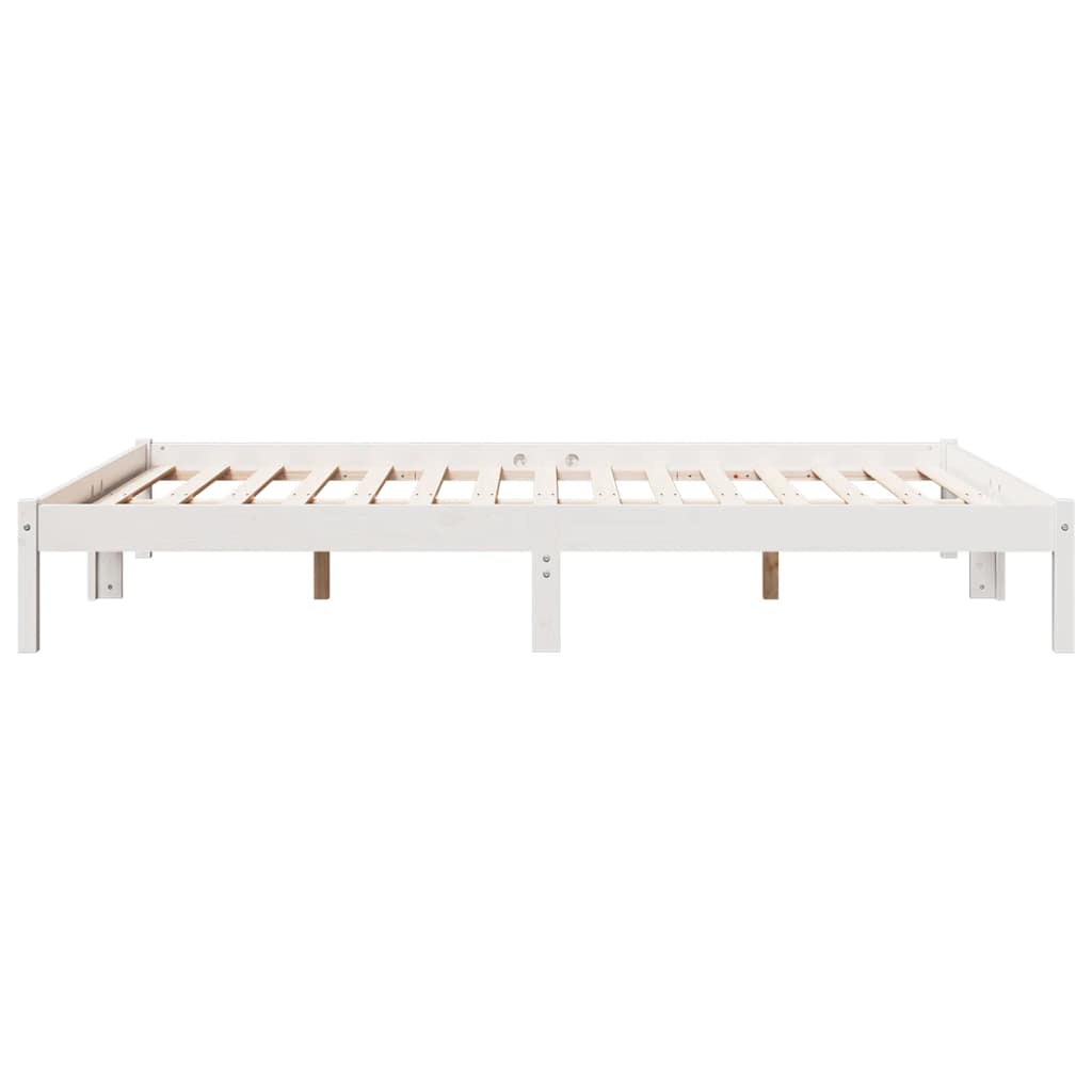 vidaXL Extra Long Bed Frame without Mattress White 140x220 cm Solid Wood Pine 5