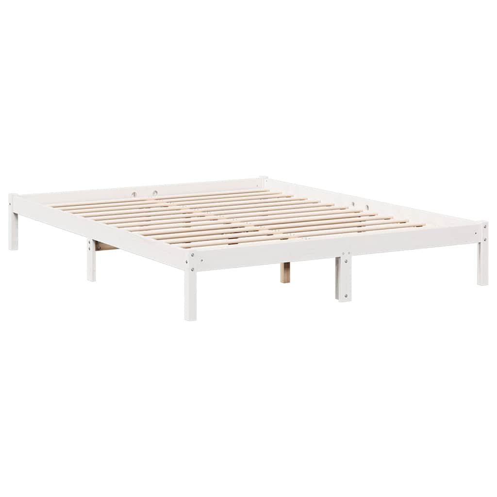 vidaXL Extra Long Bed Frame without Mattress White 140x220 cm Solid Wood Pine 6