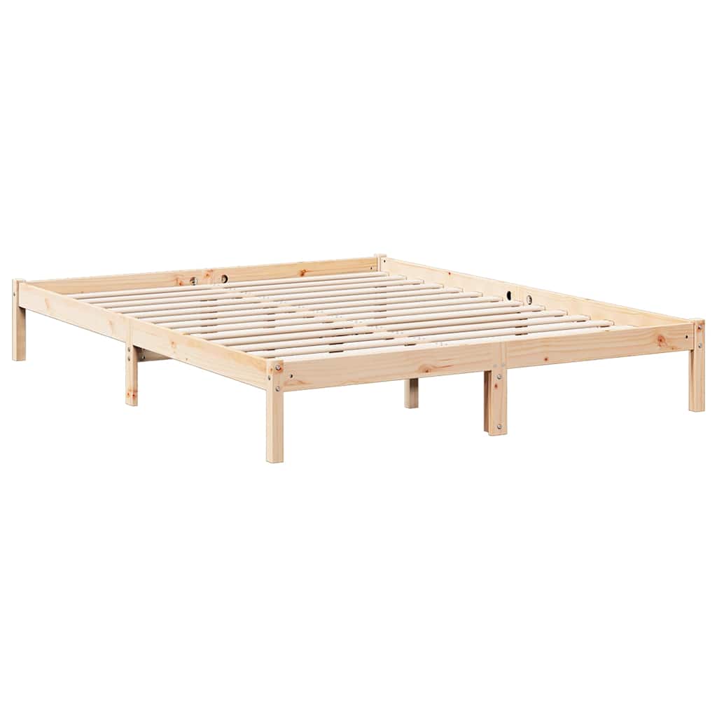 vidaXL Extra Long Bed Frame without Mattress 160x220 cm Solid Wood Pine 6