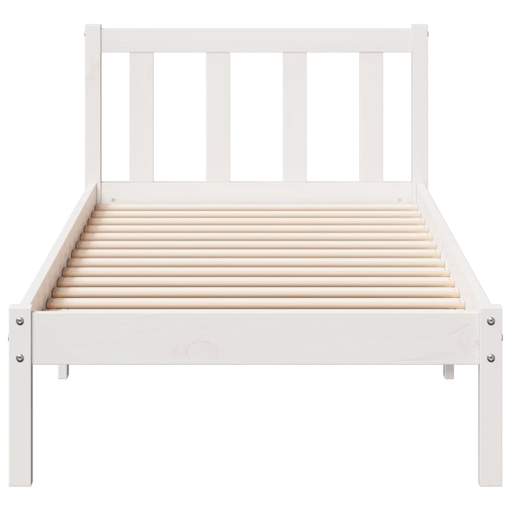vidaXL Extra Long Bed Frame without Mattress White 80x210 cm Solid Wood Pine 4