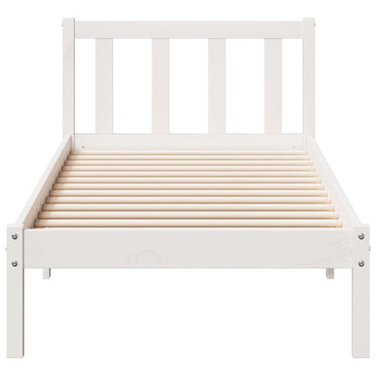 vidaXL Extra Long Bed Frame without Mattress White 80x210 cm Solid Wood Pine 4
