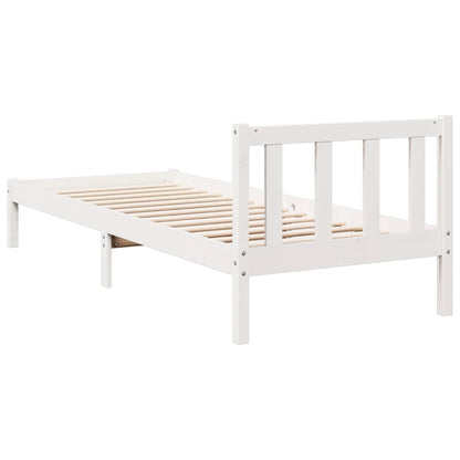 vidaXL Extra Long Bed Frame without Mattress White 80x210 cm Solid Wood Pine 5