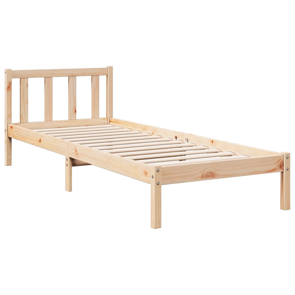 vidaXL Extra Long Bed Frame without Mattress 100x210 cm Solid Wood Pine 3